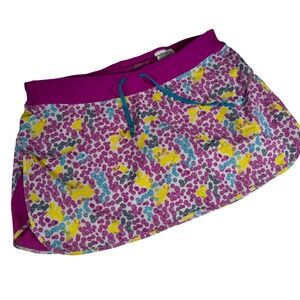 Nike Dri Fit Running Skirt Shorts Athletic Print Purple Yellow Blue M